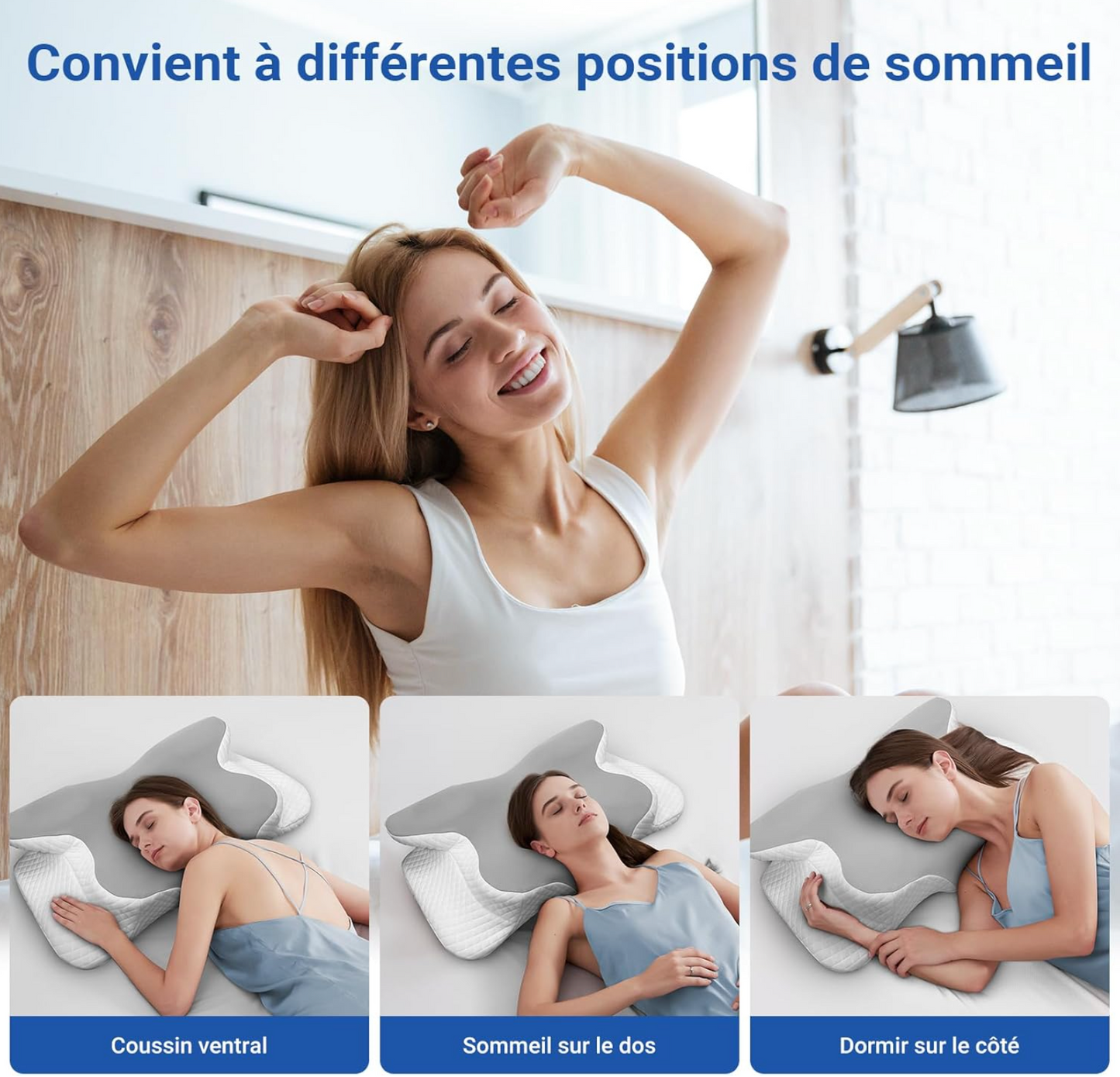 Oreiller Cervical Ergonomique en Mousse à Mémoire de Forme