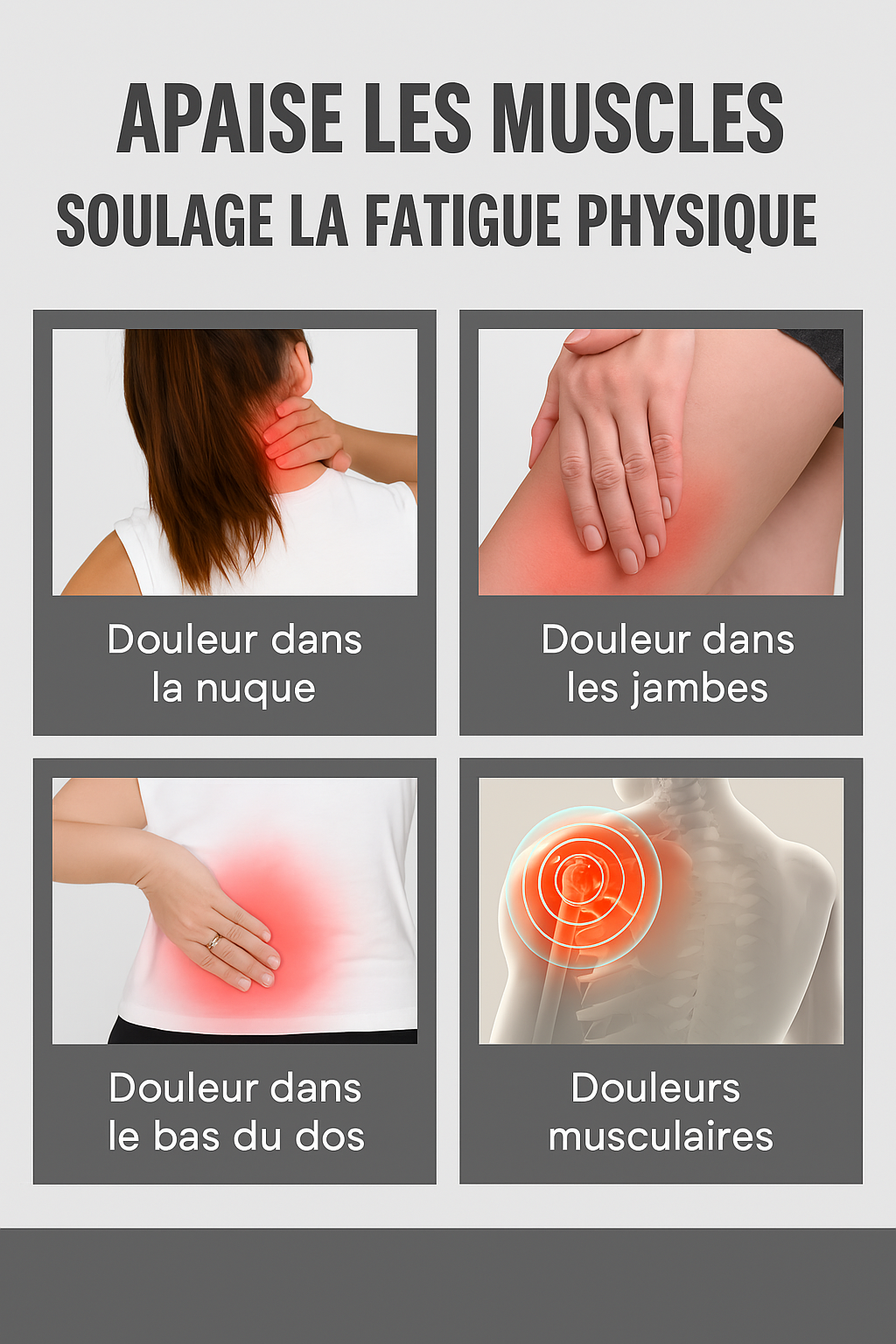 Mini Stimulateur Musculaire EMS avec 8 Modes et 19 Niveaux