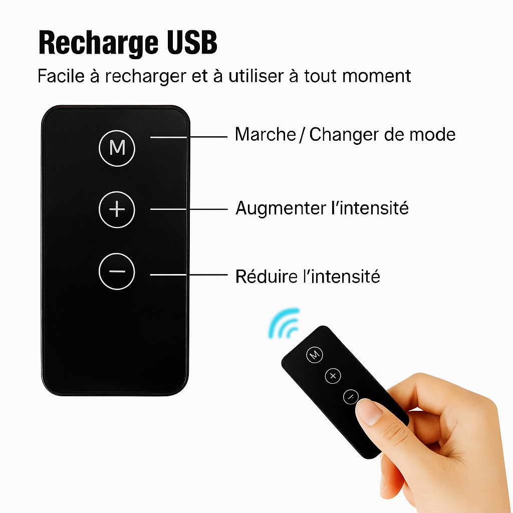 Mini Stimulateur Musculaire EMS avec 8 Modes et 19 Niveaux
