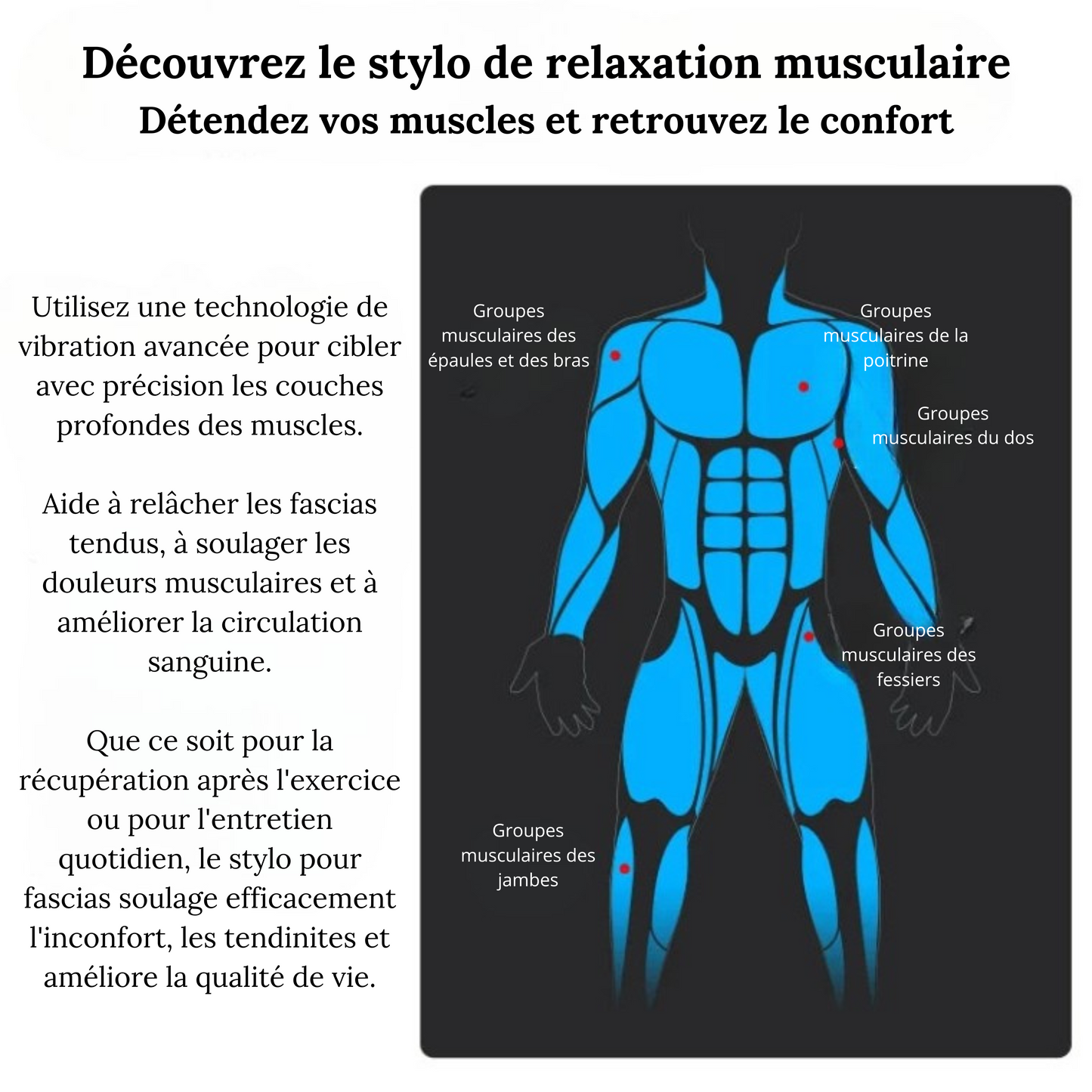 BOOSTER Stylo de Massage - Solution Professionnelle pour Douleurs Musculaires et Tendinites