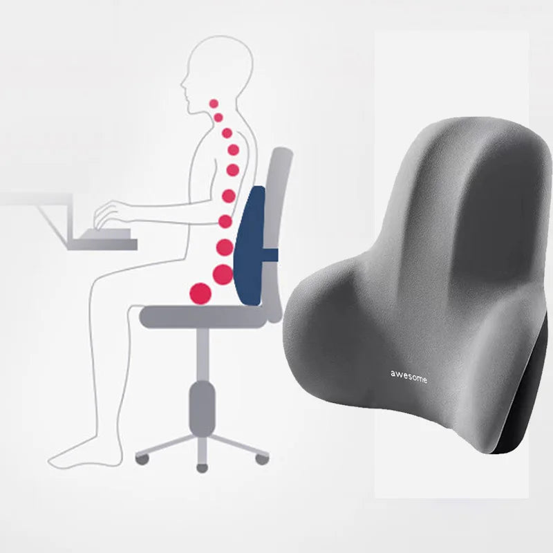 Coussin Lombaire en Mousse à Mémoire de Forme pour Bureau et Voiture