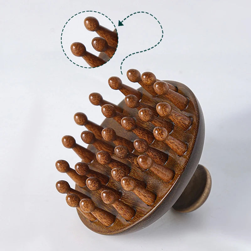 Peigne de Massage en Bois Multifonctionnel pour Cuir Chevelu et Guasha