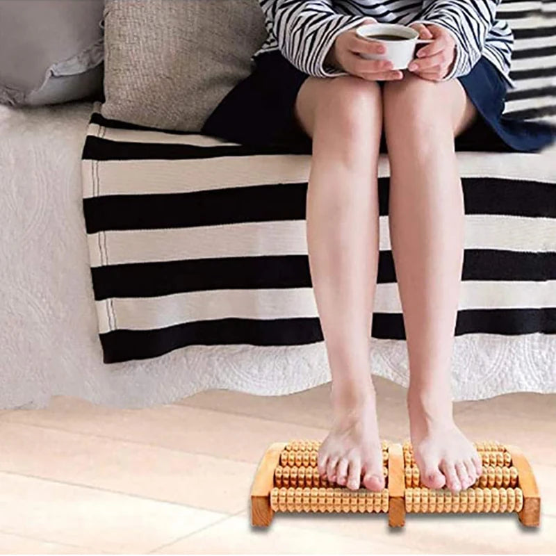 Masseur Double en Bois pour Pieds