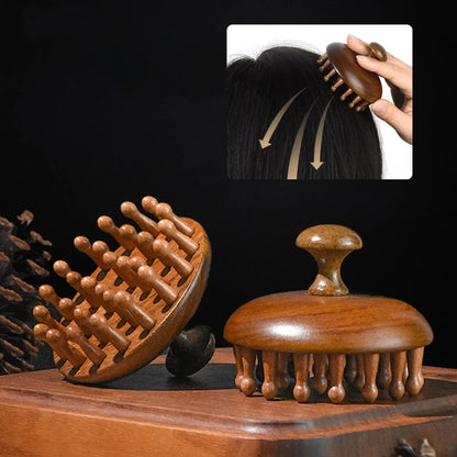 Peigne de Massage en Bois Multifonctionnel pour Cuir Chevelu et Guasha